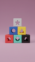 Rainbow Stacking Cubes Interactive Set
